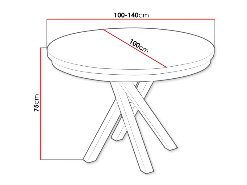 Aggarwal Runt Matbord 100 cm med Mörkt Trä- och Metallutseende - Svart - Möbler - Bord & matgrupper - Matbord & köksbord