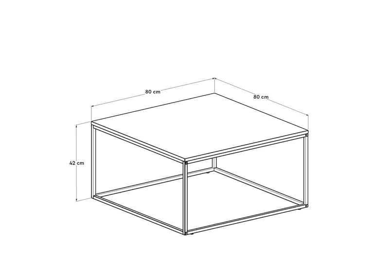 Ajmit Soffbord 80x80 cm Brun/Svart - Hanah Home - Soffbord