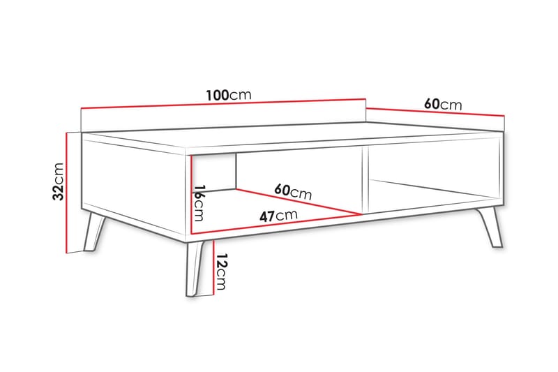 Akihiko Soffbord 100 cm - Vit - Möbler - Bord & matgrupper - Soffbord