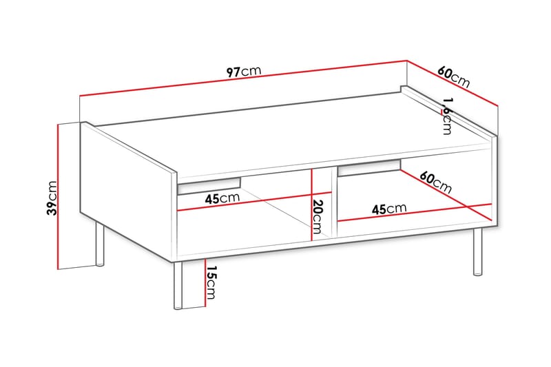 Akihito Soffbord 97 cm - Brun - Möbler - Bord & matgrupper - Soffbord