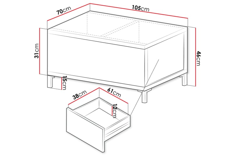 Akiya Soffbord 105 cm - Svart - Möbler - Bord & matgrupper - Soffbord