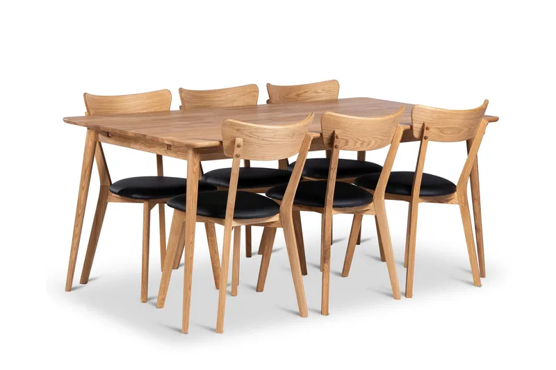 Alborg Matgrupp 180 cm med 6 Eksjö Stolar i massivt trä, undefined