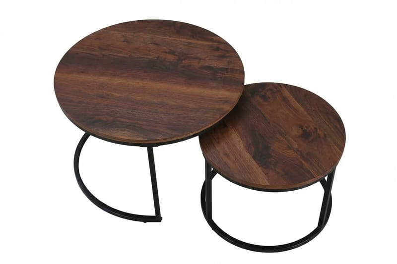 Alex Satsbord 76 cm Runt - Valnöt/Svart - Möbler - Bord & matgrupper - Soffbord