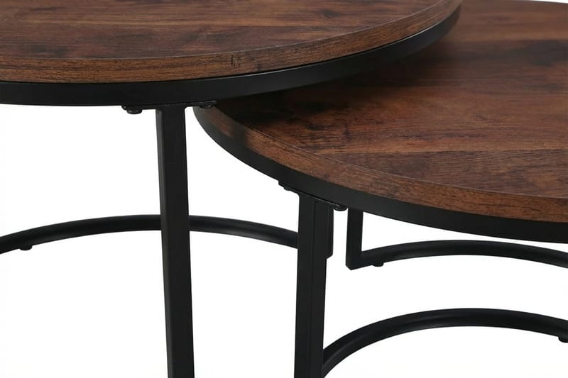 Alex Satsbord 76 cm Runt - Valnöt/Svart - Möbler - Bord & matgrupper - Soffbord