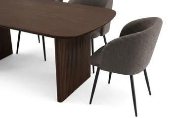 Alma Matgrupp 180 cm rektangulärt med 6 Greya Mastolar - Rökt ek - Möbler - Bord & matgrupper - Matgrupper