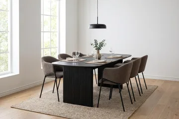 Alma Matgrupp rektangulärt 180 cm med 6 Filip Matstolar - Svartlaserad ek - Möbler - Bord & matgrupper - Matgrupper