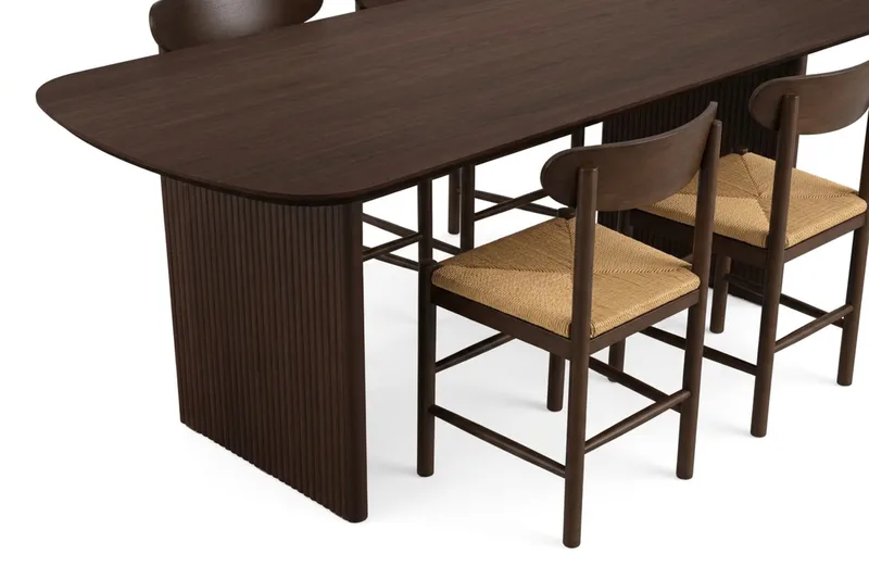 Alma Matgrupp rektangulärt 180 cm Rökt Ek med 6 Malte Matstolar - Rökt ek - Möbler - Bord & matgrupper - Matgrupper