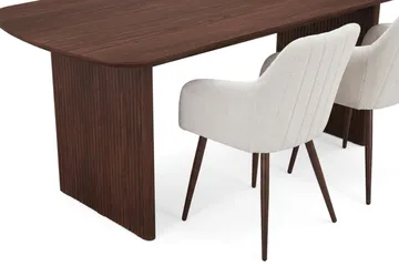 Alma Matgrupp rektangulärt 180 cm Valnöt med 6 Filippa Matstolar - Valnöt - Möbler - Bord & matgrupper - Matgrupper