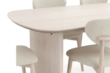 Alma Matgrupp rektangulärt 180 cm Vitlaserad med 6 Molly Matstolar - Vitlaserad ek - Möbler - Bord & matgrupper - Matgrupper