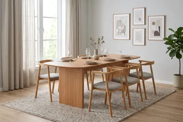 Alma Matgrupp rektangulärt 220 cm Ek med 6 Jolie Matstolar - Ek - Möbler - Bord & matgrupper - Matgrupper