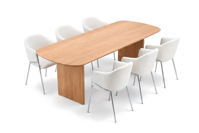 Alma Matgrupp rektangulärt 220 cm med 6 Filip Matstolar - Ek - Möbler - Bord & matgrupper - Matgrupper