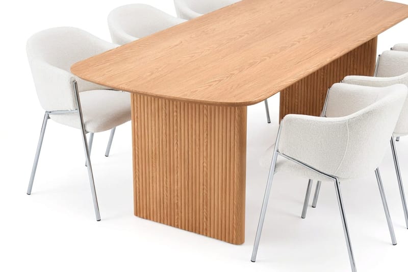 Alma Matgrupp rektangulärt 220 cm med 6 Filip Matstolar - Ek - Möbler - Bord & matgrupper - Matgrupper