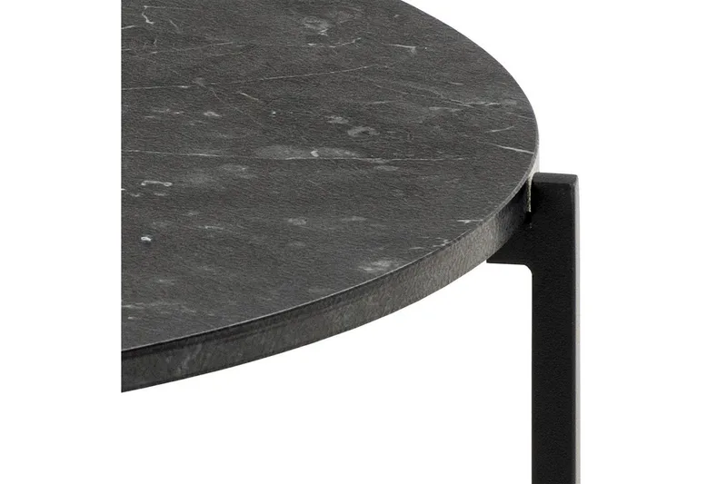 Almina Runt Soffbord 70 cm i Marmor med Metallunderrede - Svart - Möbler - Bord & matgrupper - Soffbord