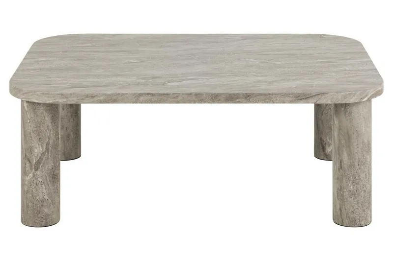 Alula Rektangulärt Soffbord 100 cm med Rundade Hörn i Marmor - Grå - Möbler - Bord & matgrupper - Soffbord