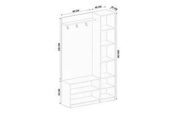 Alvric Hatthylla 120 cm - Matt Vit - Möbler - Hallmöbler - Möbelset för hall & entre