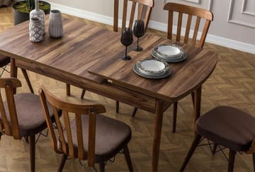 Alvryn Matgrupp Förlängningsbar 130-170 cm med 6 Stolar - Möbler - Bord & matgrupper - Matgrupper