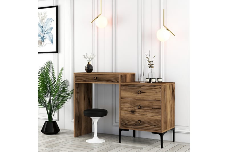 Ameias Sminkbord 124x84,7 cm Brun - Hanah Home - Möbler - Bord & matgrupper - Sminkbord & toalettbord