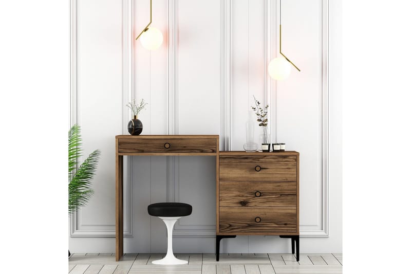 Ameias Sminkbord 124x84,7 cm Brun - Hanah Home - Möbler - Bord & matgrupper - Sminkbord & toalettbord