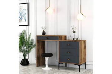 Ameias Sminkbord 124x84,7 cm Brun/Svart - Hanah Home - Möbler - Bord & matgrupper - Sminkbord & toalettbord