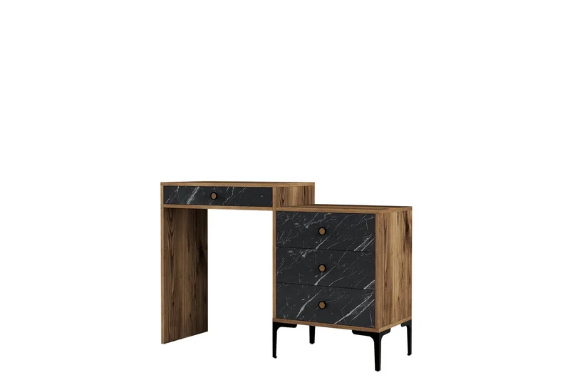 Ameias Sminkbord 124x84,7 cm Brun/Svart, Hanah Home