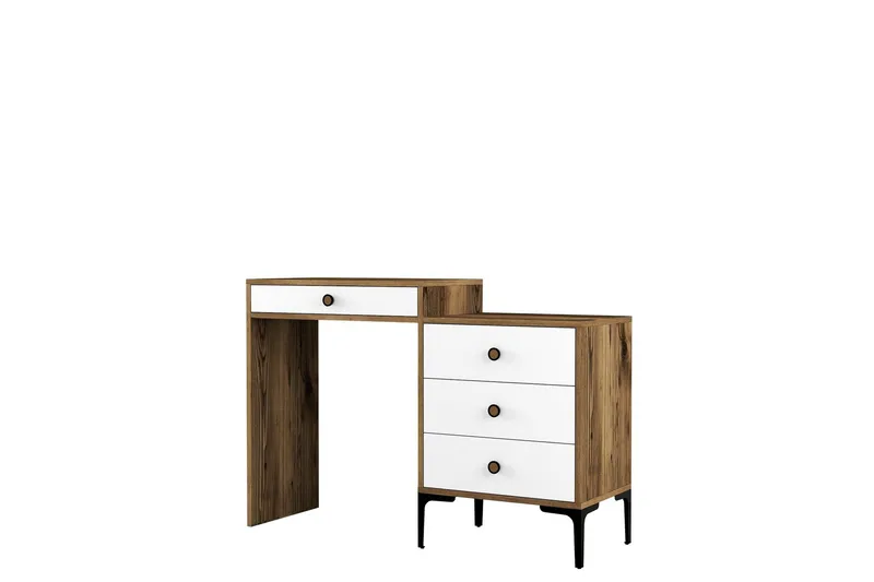 Ameias Sminkbord 124x84,7 cm Brun/Vit - Hanah Home - Möbler - Bord & matgrupper - Sminkbord & toalettbord