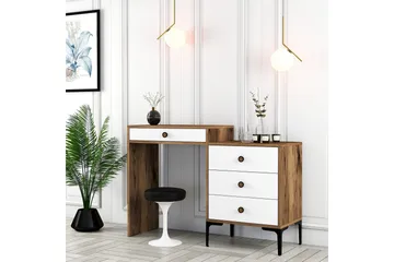 Ameias Sminkbord 124x84,7 cm Brun/Vit - Hanah Home - Möbler - Bord & matgrupper - Sminkbord & toalettbord