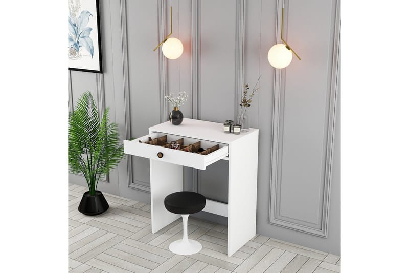 Ameias Sminkbord 70 cm med Förvaring och Lådor i Målat Trä - Vit - Möbler - Bord & matgrupper - Sminkbord & toalettbord