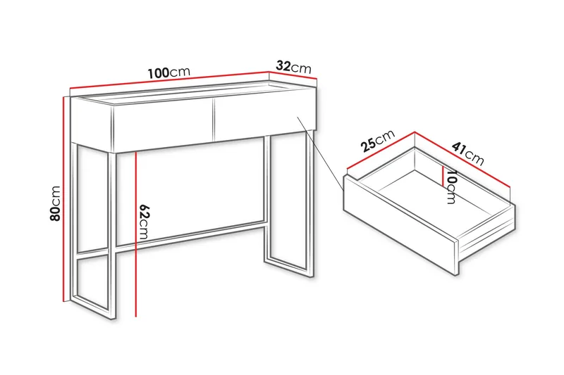 Amelus Sminkbord 100 cm - Cashmere - Möbler - Bord & matgrupper - Sminkbord & toalettbord