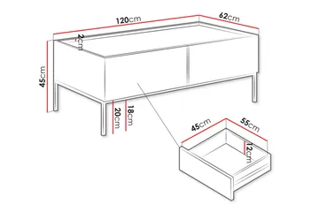Amelus Soffbord 120 cm - Cashmere - Möbler - Bord & matgrupper - Soffbord