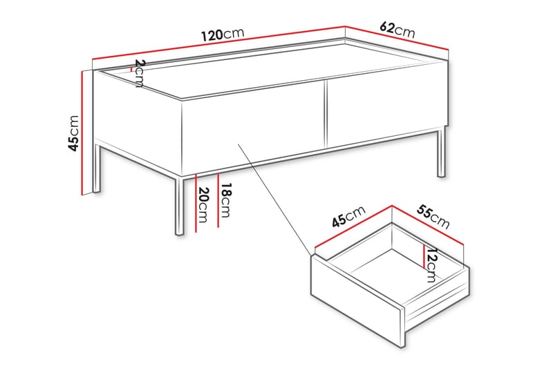 Amelus Soffbord 120 cm - Cashmere - Möbler - Bord & matgrupper - Soffbord