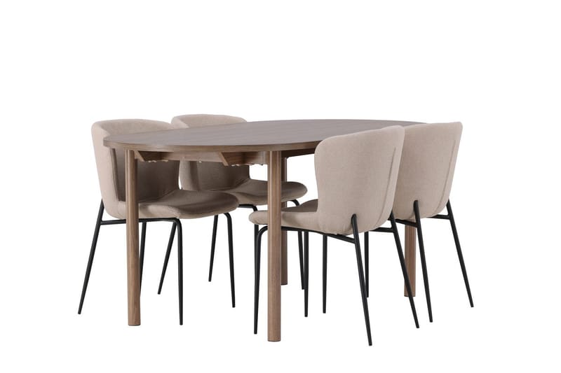 Andy Matbord 180x90 cm Brun med 4 Modesto Matstol - Möbler - Bord & matgrupper - Matgrupper