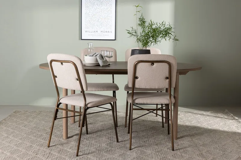 Andy Matbord 180x90 cm Brun med 4 Seda Matstol