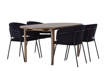 Andy Matbord 180x90 cm Brun med 4 Selma Matstol - Möbler - Bord & matgrupper - Matgrupper