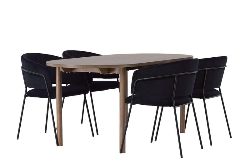Andy Matbord 180x90 cm Brun med 4 Selma Matstol - Möbler - Bord & matgrupper - Matgrupper