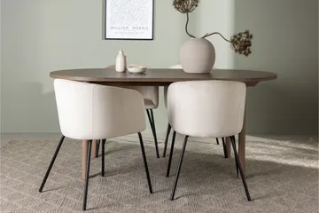 Andy Matgrupp 180 cm Oval med 4 Berit stolar - Beige - Möbler - Bord & matgrupper - Matgrupper