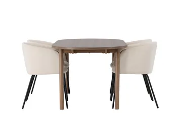 Andy Matgrupp 180 cm Oval med 4 Berit stolar - Beige - Möbler - Bord & matgrupper - Matgrupper