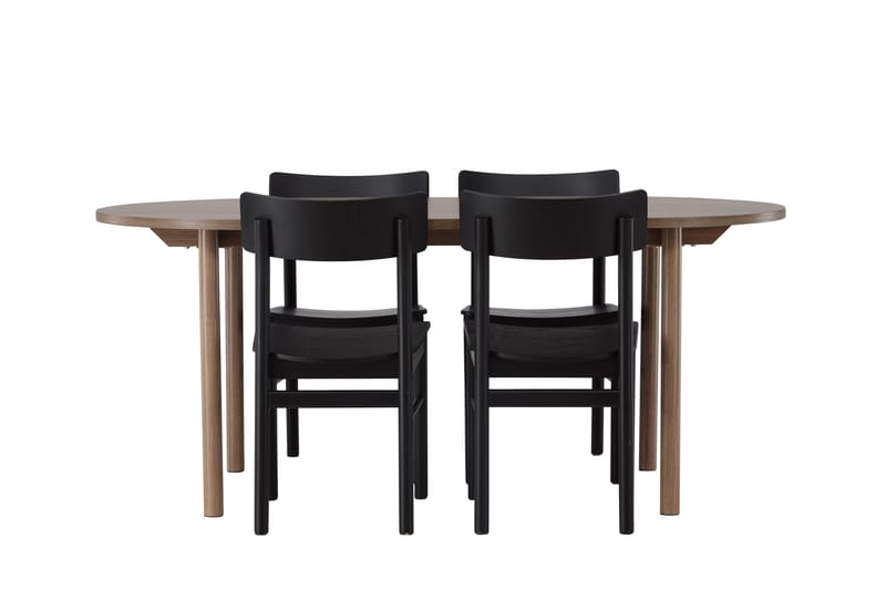Andy Matgrupp 180 cm Oval med 4 Montros stolar - Svart - Möbler - Bord & matgrupper - Matgrupper
