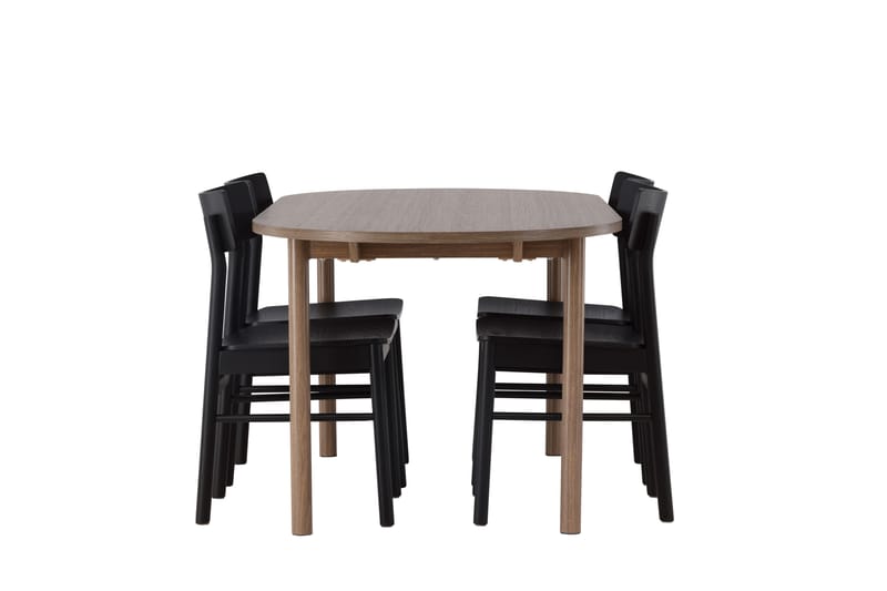 Andy Matgrupp 180 cm Oval med 4 Montros stolar - Svart - Möbler - Bord & matgrupper - Matgrupper
