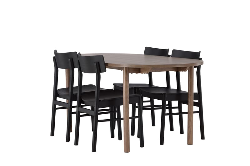 Andy Matgrupp 180 cm Oval med 4 Montros stolar - Svart - Möbler - Bord & matgrupper - Matgrupper