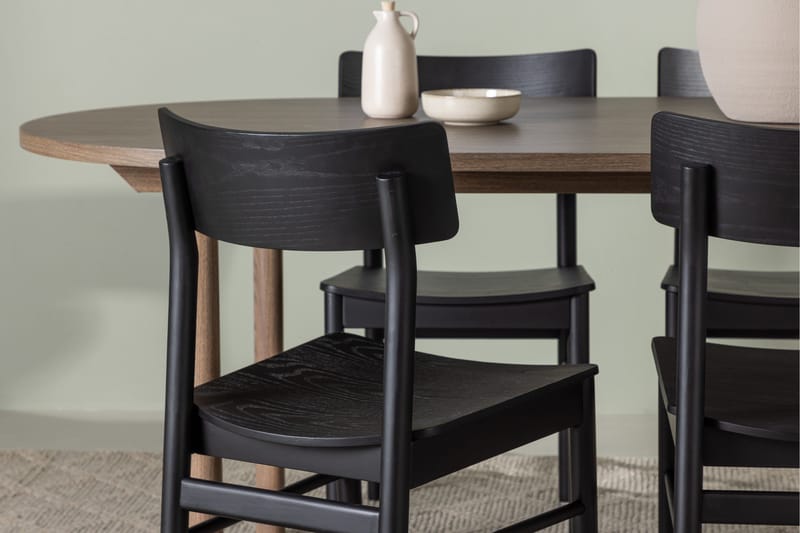 Andy Matgrupp 180 cm Oval med 4 Montros stolar - Svart - Möbler - Bord & matgrupper - Matgrupper