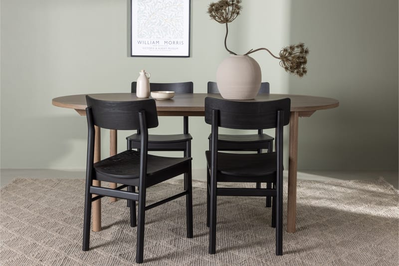 Andy Matgrupp 180 cm Oval med 4 Montros stolar - Svart - Möbler - Bord & matgrupper - Matgrupper