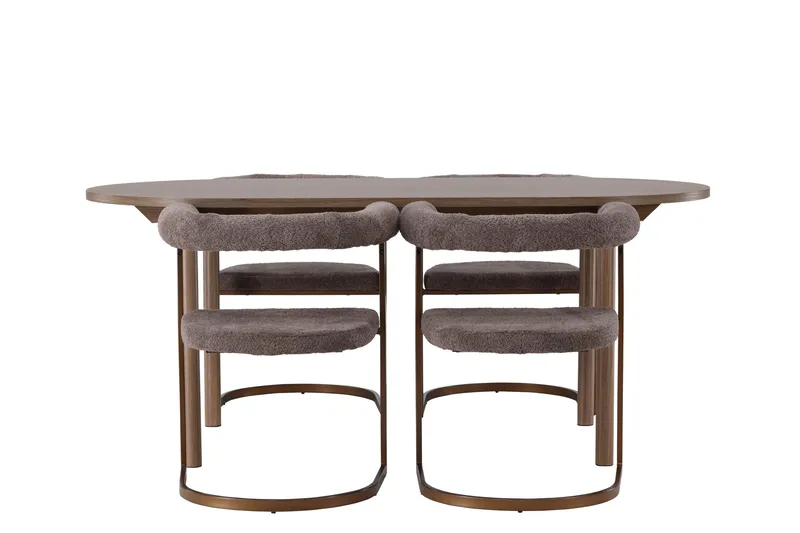 Andy Matgrupp 180 cm Oval med 4 Morning stolar - Brun - Möbler - Bord & matgrupper - Matgrupper