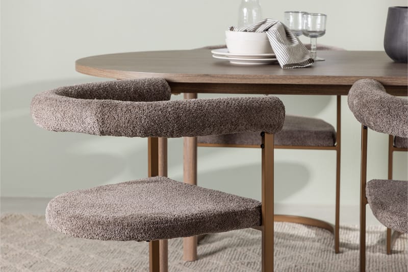 Andy Matgrupp 180 cm Oval med 4 Morning stolar - Brun - Möbler - Bord & matgrupper - Matgrupper