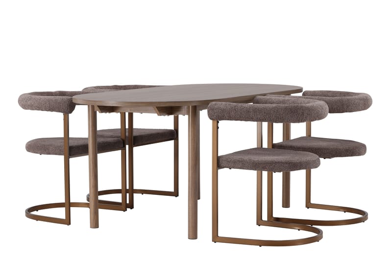 Andy Matgrupp 180 cm Oval med 4 Morning stolar - Brun - Möbler - Bord & matgrupper - Matgrupper