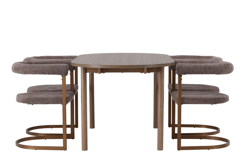 Andy Matgrupp 180 cm Oval med 4 Morning stolar - Brun - Möbler - Bord & matgrupper - Matgrupper