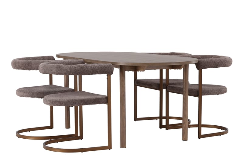 Andy Matgrupp 180 cm Oval med 4 Morning stolar - Brun - Möbler - Bord & matgrupper - Matgrupper