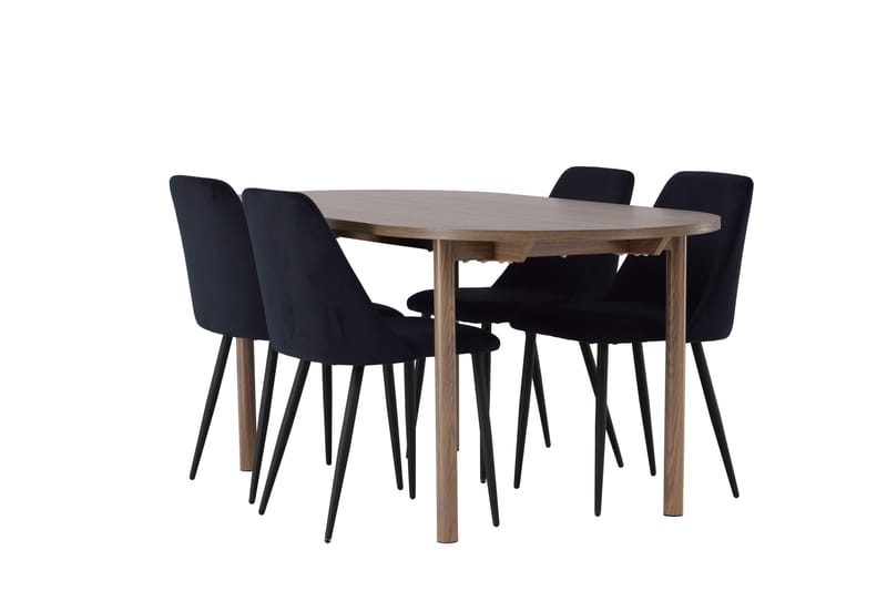 Andy Matgrupp 180 cm Oval med 4 Night stolar - Svart - Möbler - Bord & matgrupper - Matgrupper