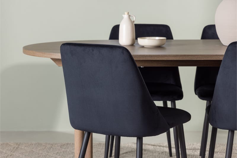 Andy Matgrupp 180 cm Oval med 4 Night stolar - Svart - Möbler - Bord & matgrupper - Matgrupper