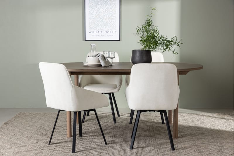 Andy Matgrupp 180 cm Oval med 4 Rosie stolar - Beige - Möbler - Bord & matgrupper - Matgrupper