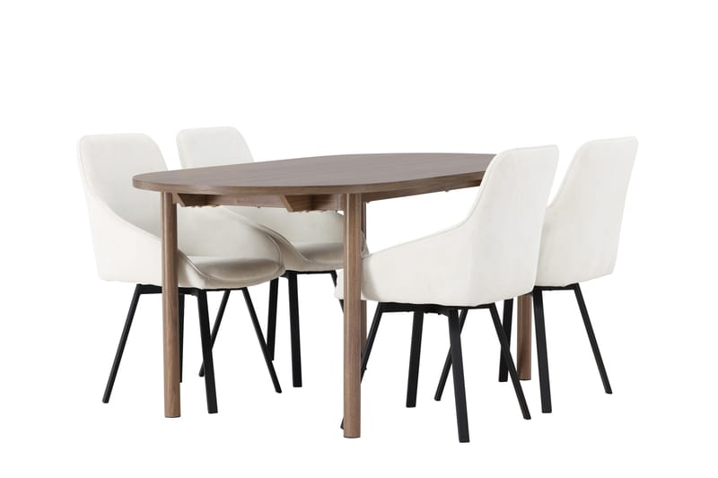 Andy Matgrupp 180 cm Oval med 4 Rosie stolar - Beige - Möbler - Bord & matgrupper - Matgrupper